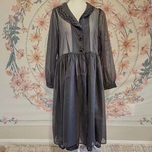 Axes Femme Poetique Grey maxi dress goth gothic vampire witch core mori kei